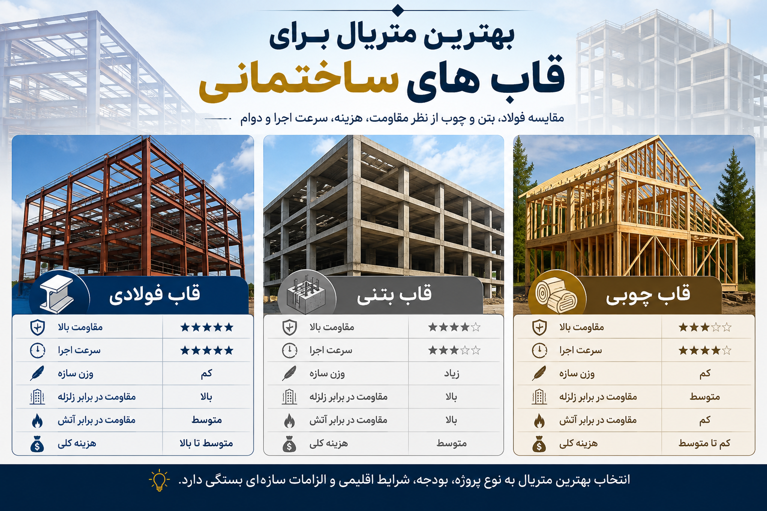 بهترین متریال برای قاب های ساختمانی