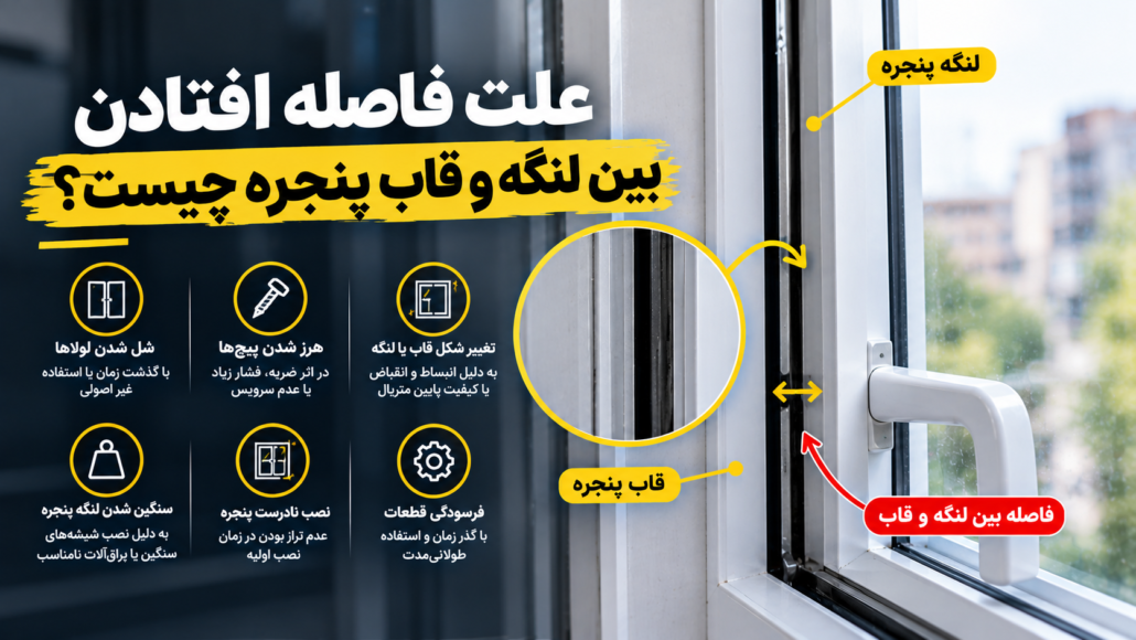 علت فاصله افتادن بین لنگه و قاب پنجره چیست؟